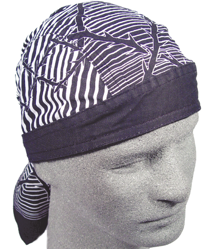 Barb'd Wire Striped, Sweatband Headwrap^